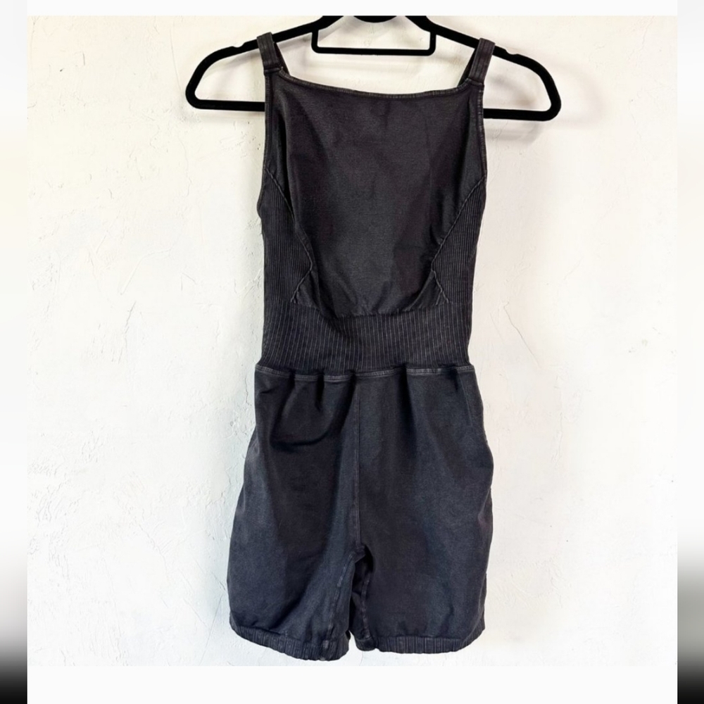 Free People Good Karma High Neck Runsies Black Womens M/L Athletic